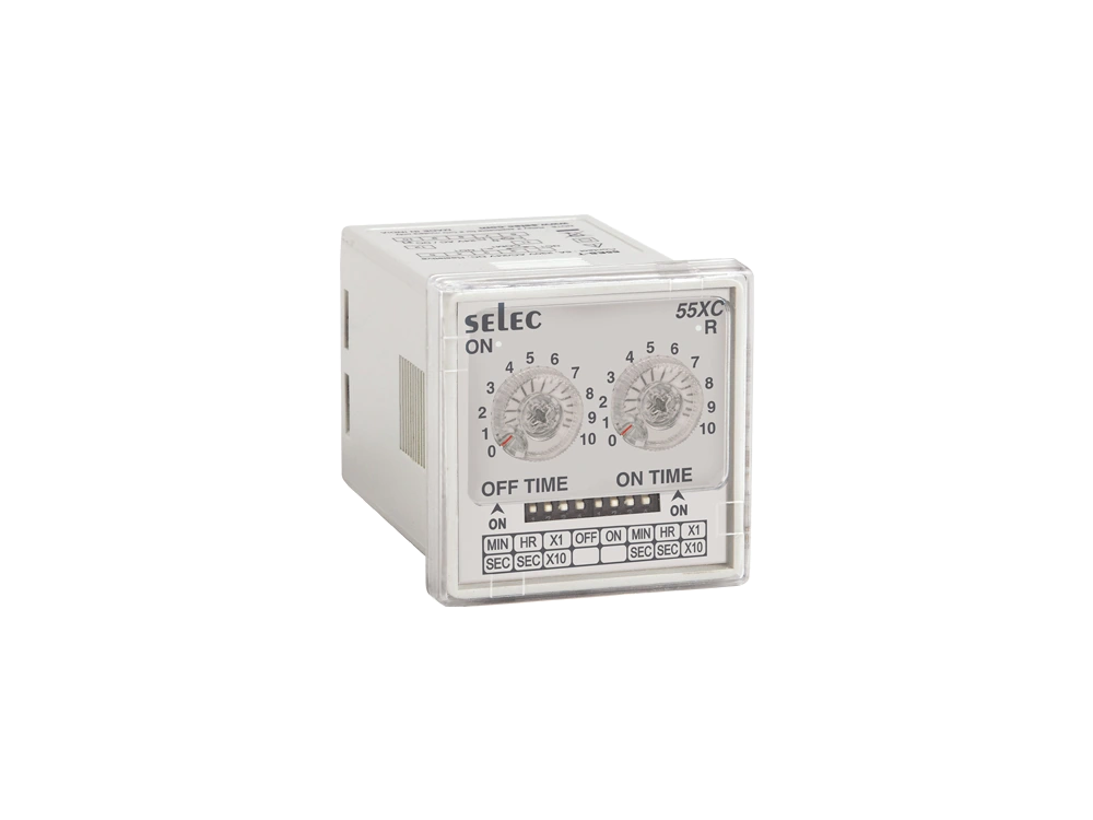 SELEC 55XC-G — 6 time ranges, 2 modes, 2 C/O SPDT, plug-in / terminal type