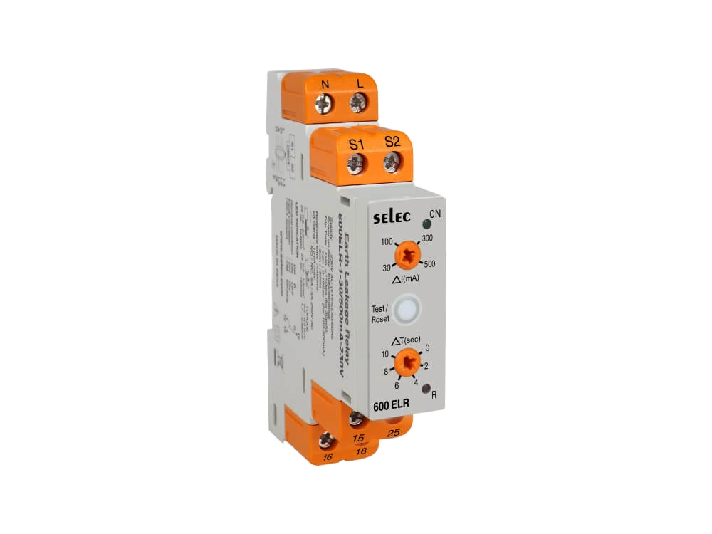 SELEC 600ELR — Relé analógico de fuga a tierra, 1M