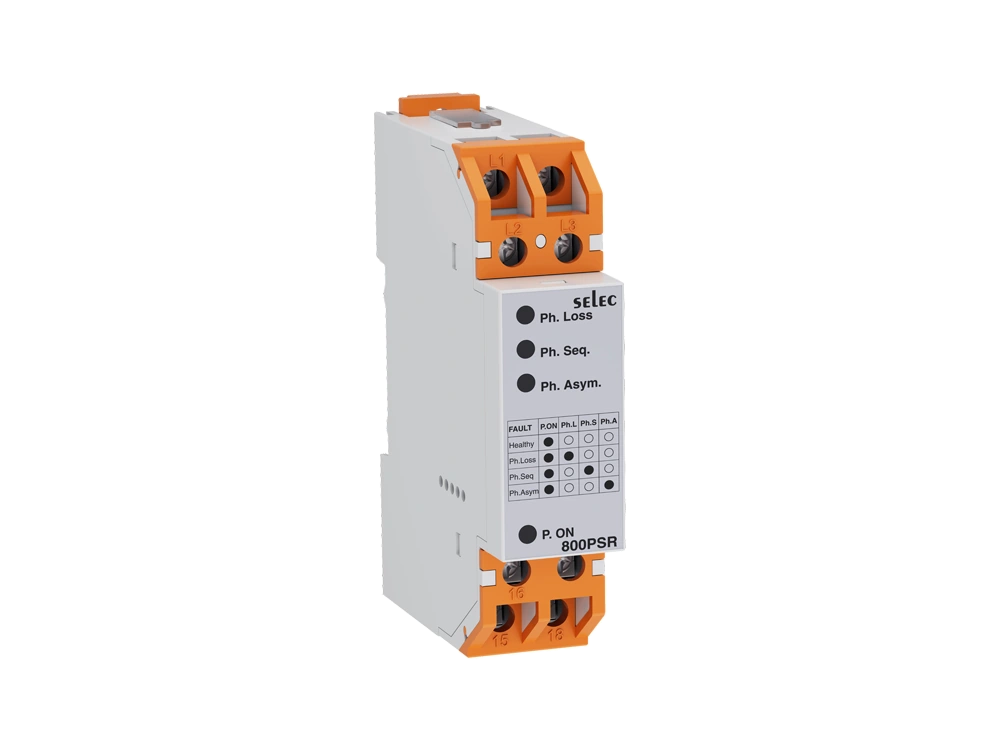 SELEC 800PSR — Phase sequence relay, DIN rail mount