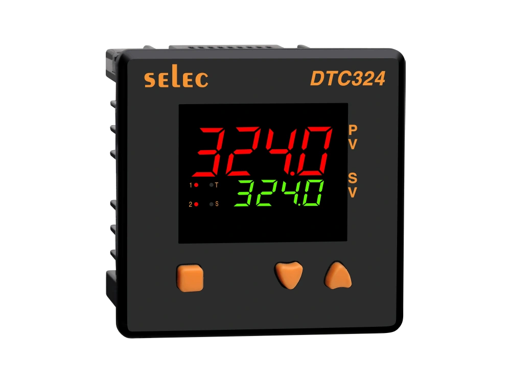 SELEC DTC324 — Dual display, dual set point, relay/SSR+ relay output, 96x96 mm