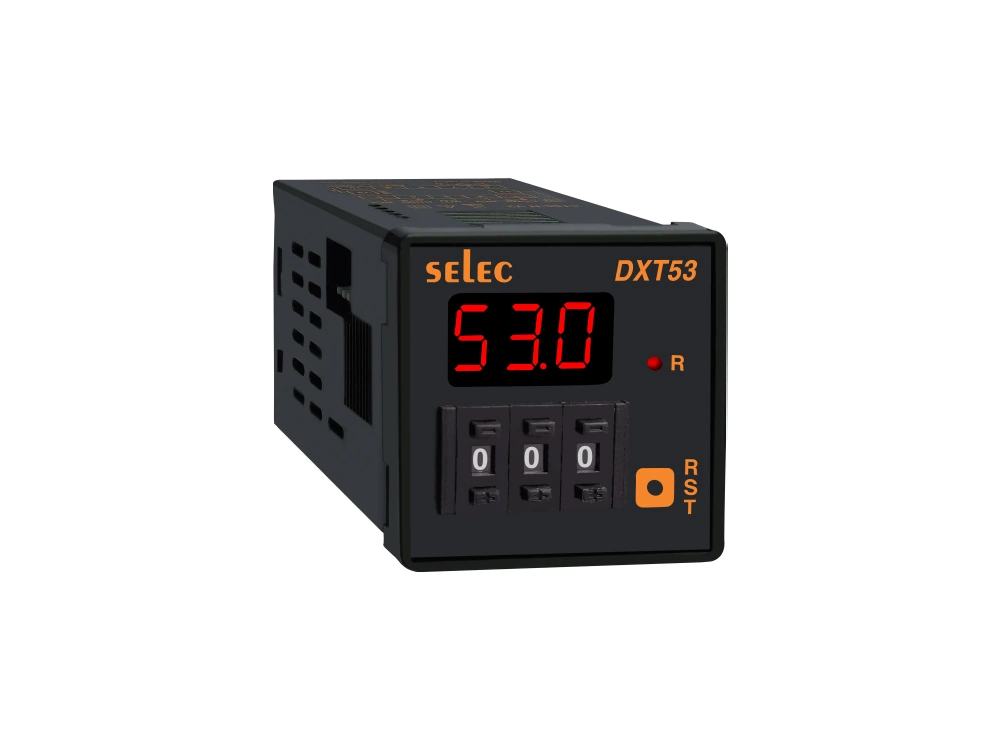 SELEC DXT53 — On delay / interval, 7 time ranges, 48x48 mm