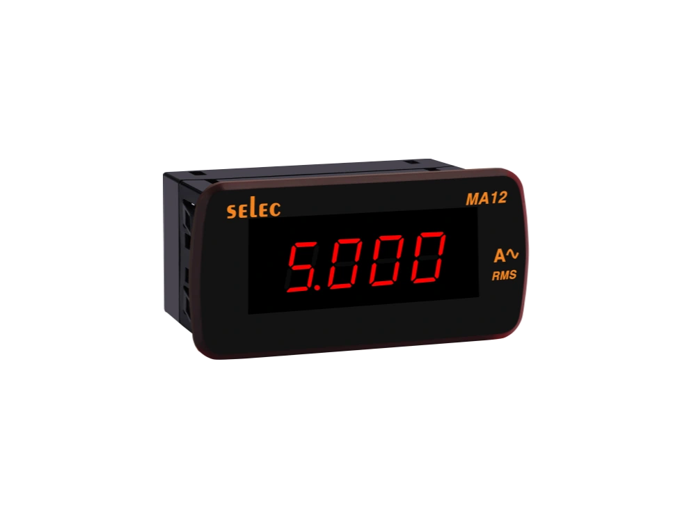 SELEC MA12 — LED ammeter, 1Ø, 48x96mm