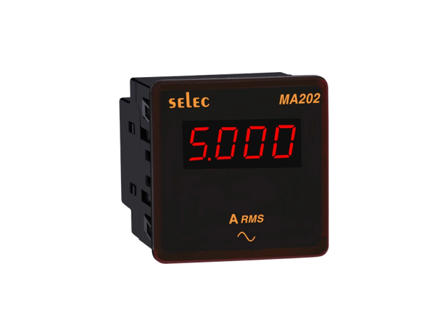 SELEC MA202 — Amperímetro LED, 1Ø, 72x72mm