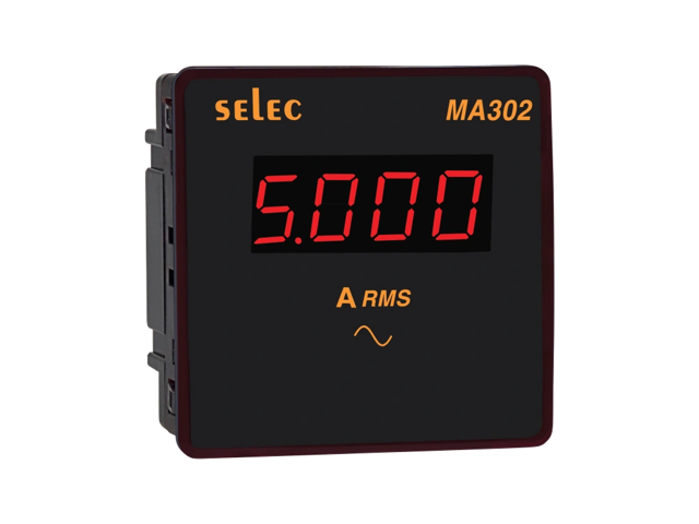 SELEC MA302 — Amperímetro LED, 1Ø, 96x96mm