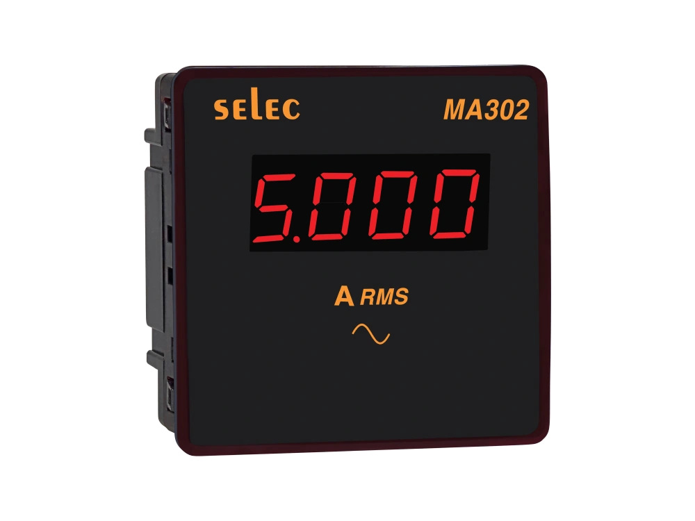 SELEC MA302 — Amperímetro LED, 1Ø, 96x96mm