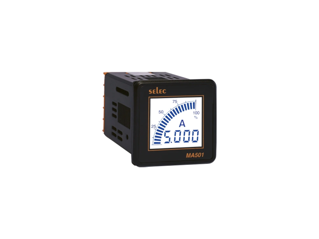 SELEC MA501 — Amperímetro LCD, 1Ø, 48x48mm