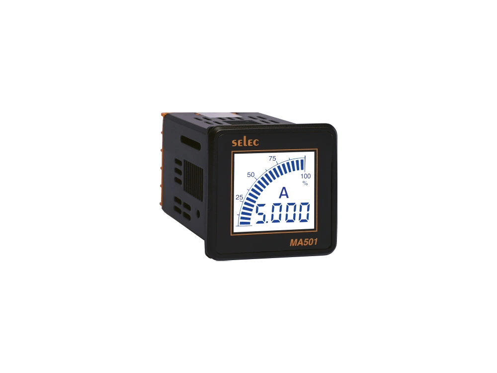 SELEC MA501 — LCD ammeter, 1Ø, 48x48mm