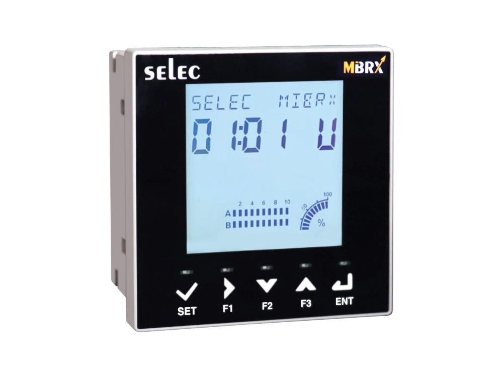 SELEC MiBRX-DSP-IND-96-8-0-00-B — LCD personalizado con gráfico de barras