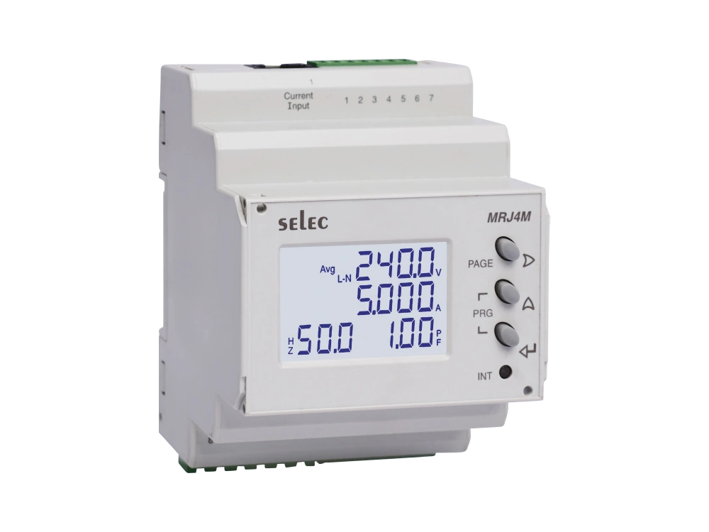 SELEC MRJ4M — Single channel, rail mount multifunction meter