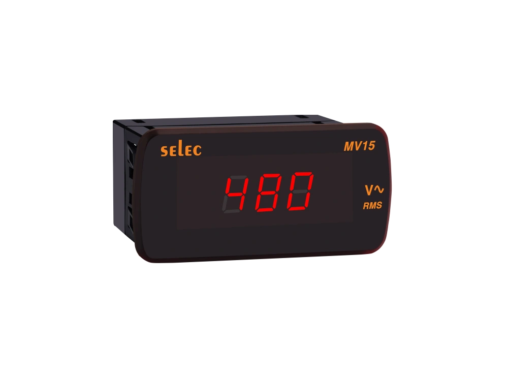 SELEC MV15 — LED voltmeter, 1Ø, 48x96mm