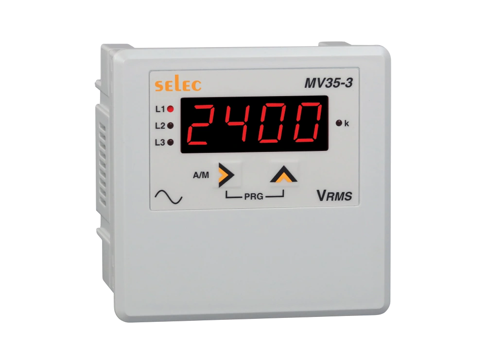 SELEC MV35 — Digital voltmeter with wide aux supply