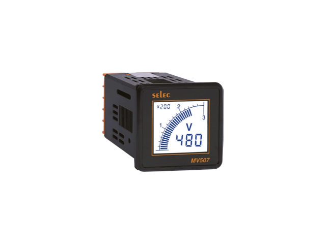 SELEC MV507 — Voltímetro LCD, 1Ø, 48x48mm