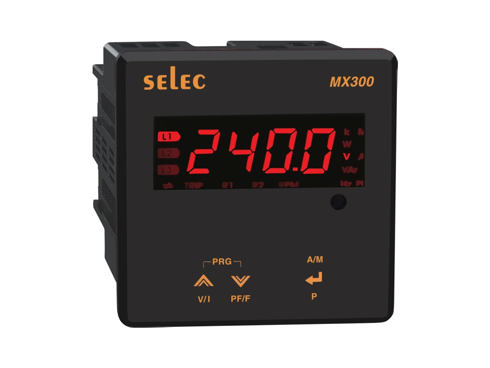 SELEC MX300 — LED multifunction meter, 1Ø, 96x96mm