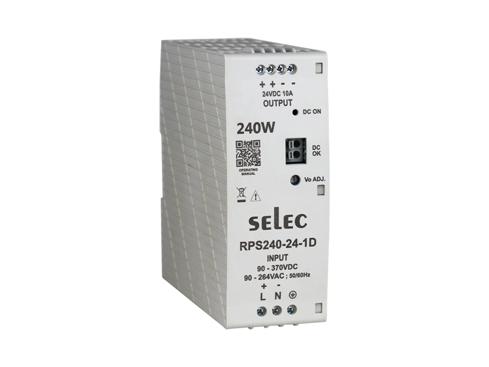 SELEC RPS240-24-1D — Convertidor CC/CC de 240W para riel DIN