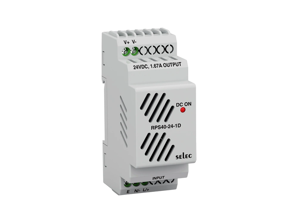 SELEC RPS40-24-1D — Convertidor CC/CC de 40W para riel DIN