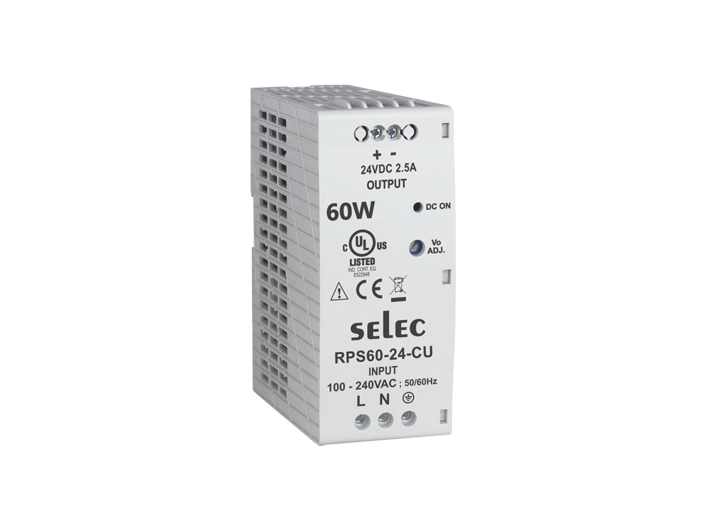 SELEC RPS60 — DIN rail mount 60W power supply