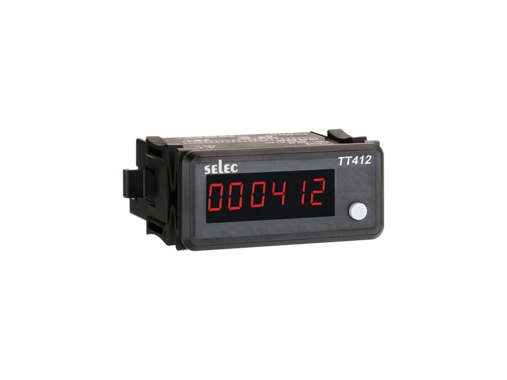 SELEC TT412B — Time totaliser, universal supply, 36x72mm