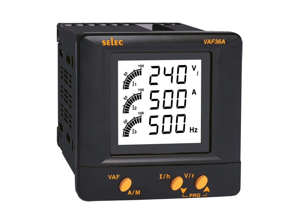 SELEC VAF36A — Medidor VAF LCD, 3Ø, 96x96m