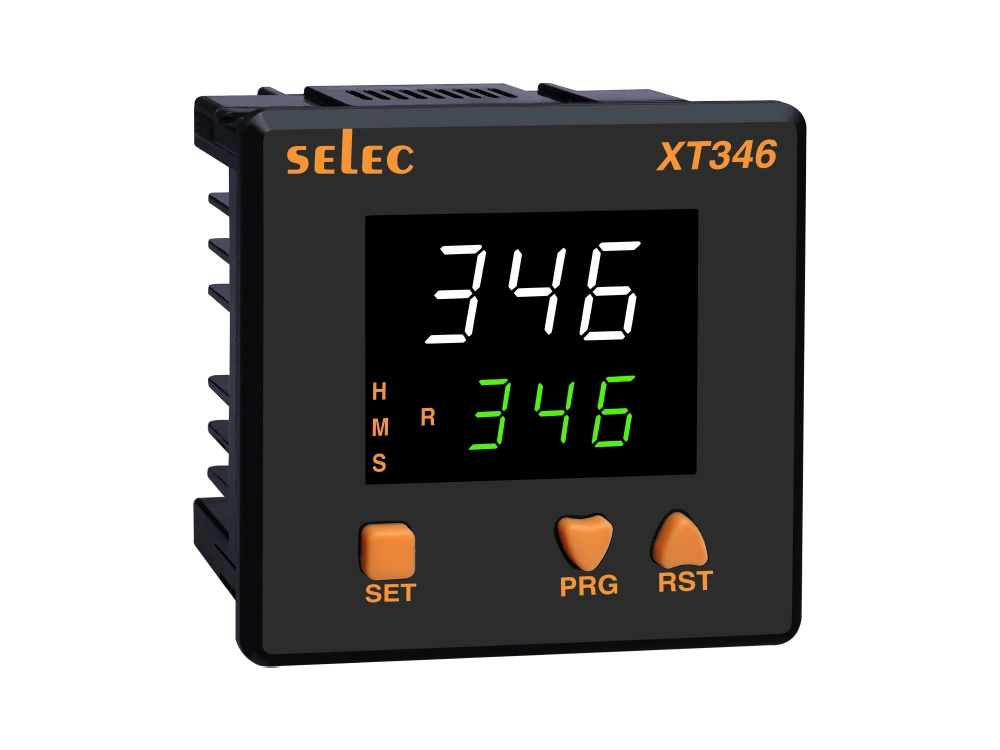 SELEC XT346A — Multifunctional timer, 9 time ranges, 96x96mm
