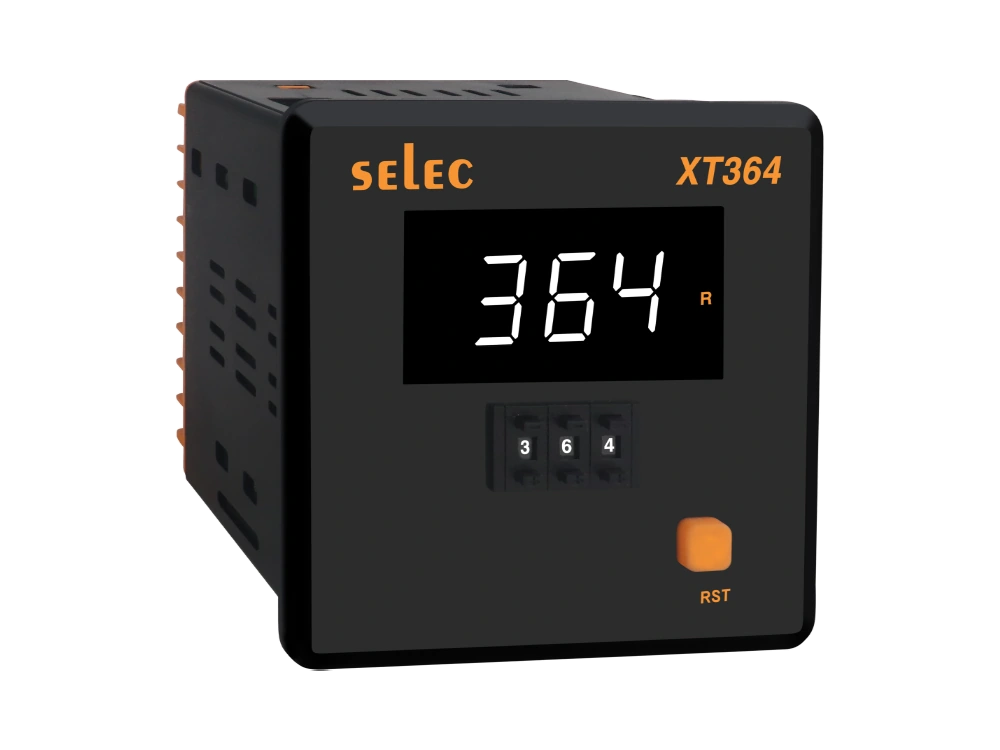 SELEC XT364A — Thumbwheel timer with on delay / interval function, 96x96 mm